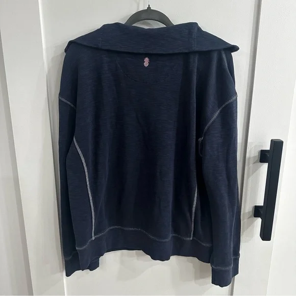 Tommy Bahama Tobago Bay 1/2 Zip Sweatshirt Women’s XL Navy w/white stitching - Picture 2 of 12